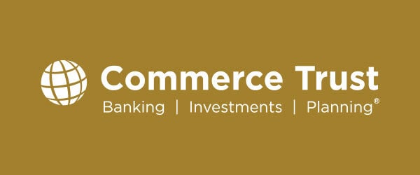 Commerce Trust logo in white on gold background